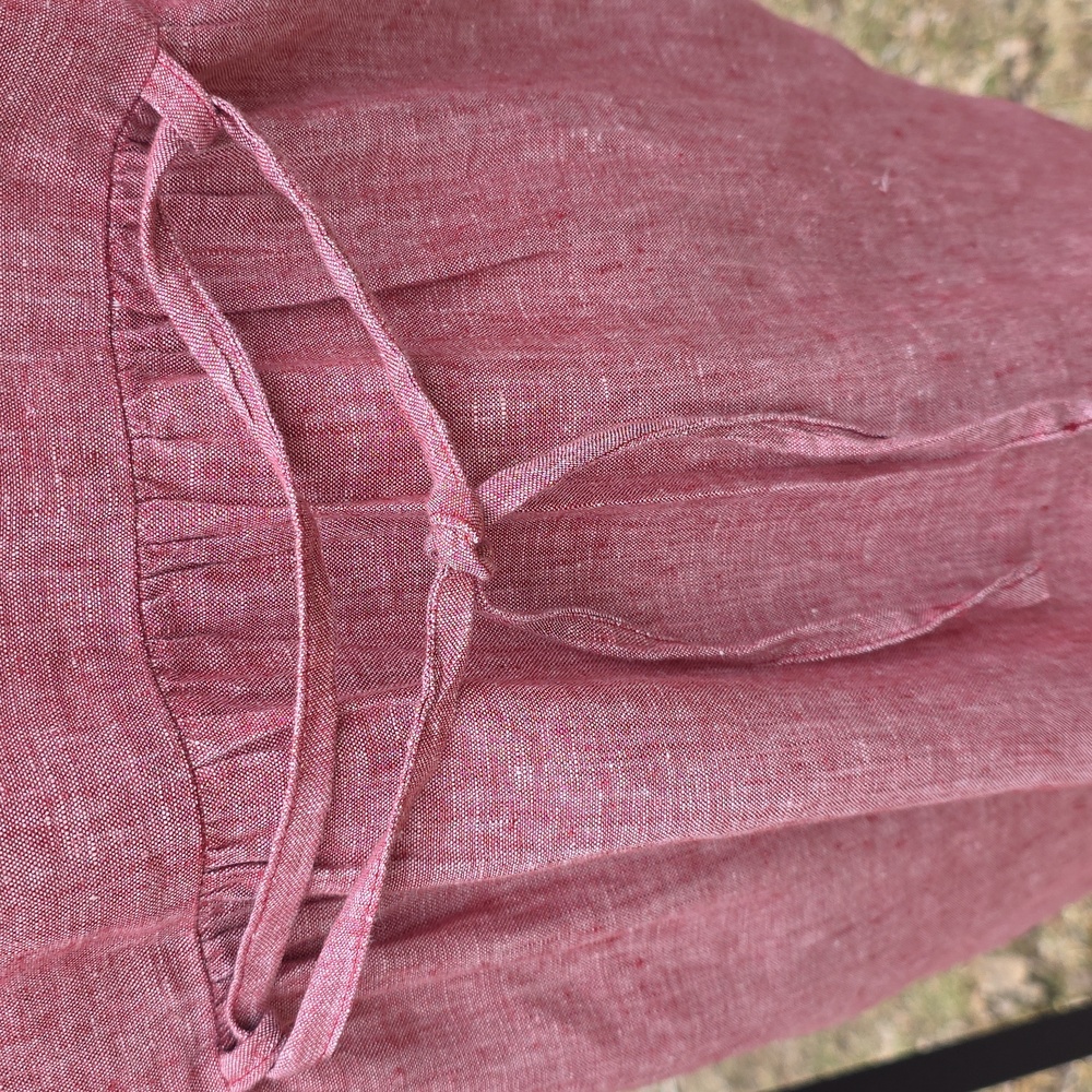 Pyne & Smith Model No.36 Knee Length Linen Dress in Poppy Chambray, Size LARGE - Picture 7 of 8